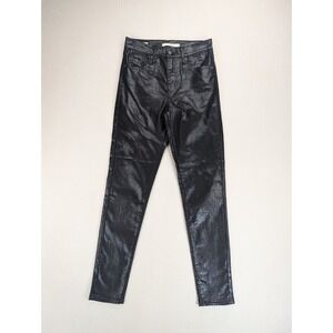 Levi's Jeans Womens Size 25 Black Premium Mile High Super Skinny Faux Snake Skin